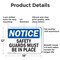 Signmission Safety Guards Must Be In Place OSHA Notice Sign, Aluminum, 18in W x 12in L, 2PK OS-2PACK-NS-A-1218-L-18209 - alternate 6